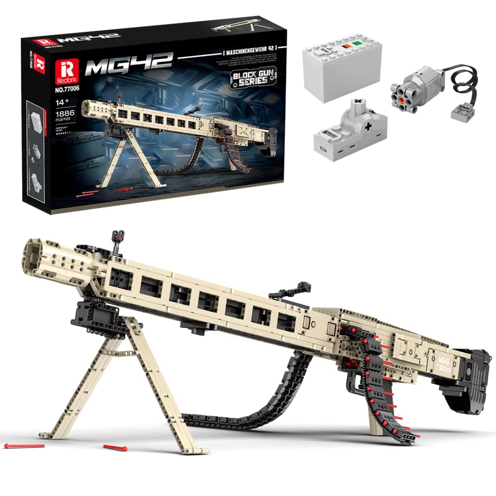 Reobrix 77006 Machine Gun 42 Building Blocks 1886 Pieces